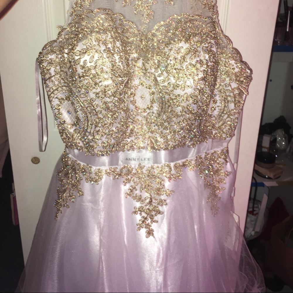 Short gold and white PROM DRESS